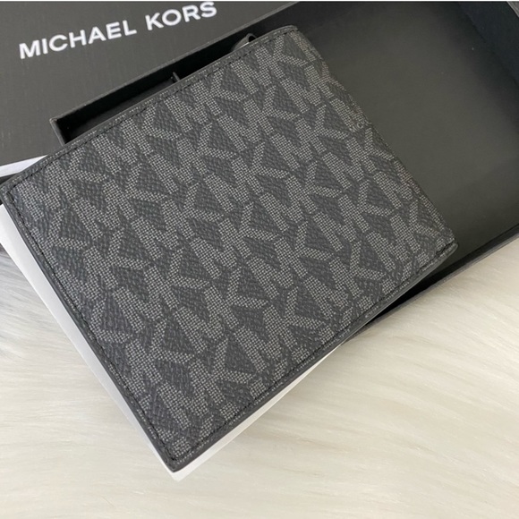 MICHAEL KORS Black Jet Set L-Fold w/ ID Bi-Fold Leather Wallet Gift Box - Picture 1 of 6